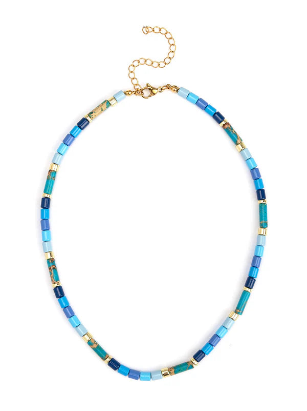 Zenzii - Ombre Cylinder Bead Short Necklace