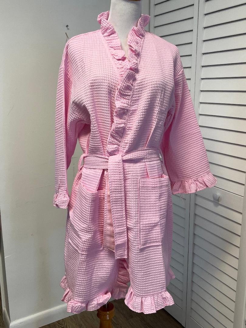 Waffle Weave Ruffle Robe Junior