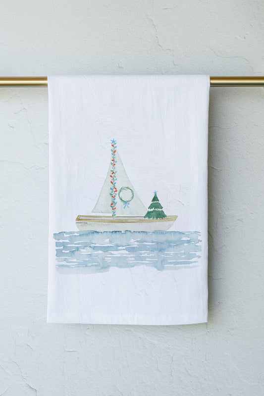 Holiday Flotilla Tea Towel