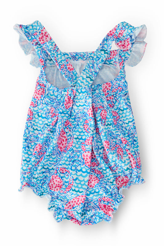 Mila & Rose - Crab Walk Ruffle Cross Back Romper