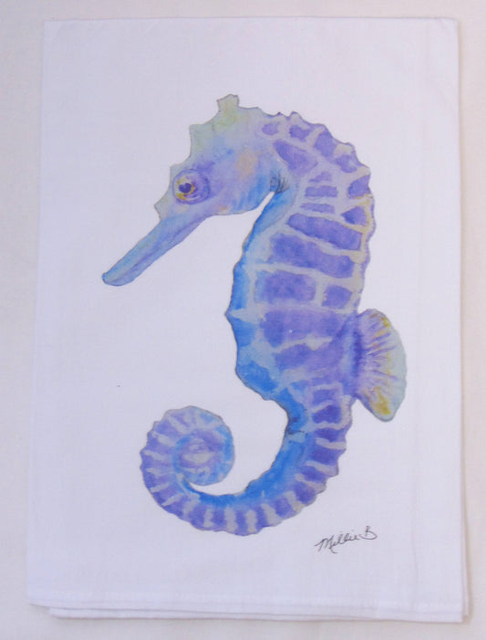 Lowcountry Linens - Limited Edition Purple Seahorse Flour Sack Napkins