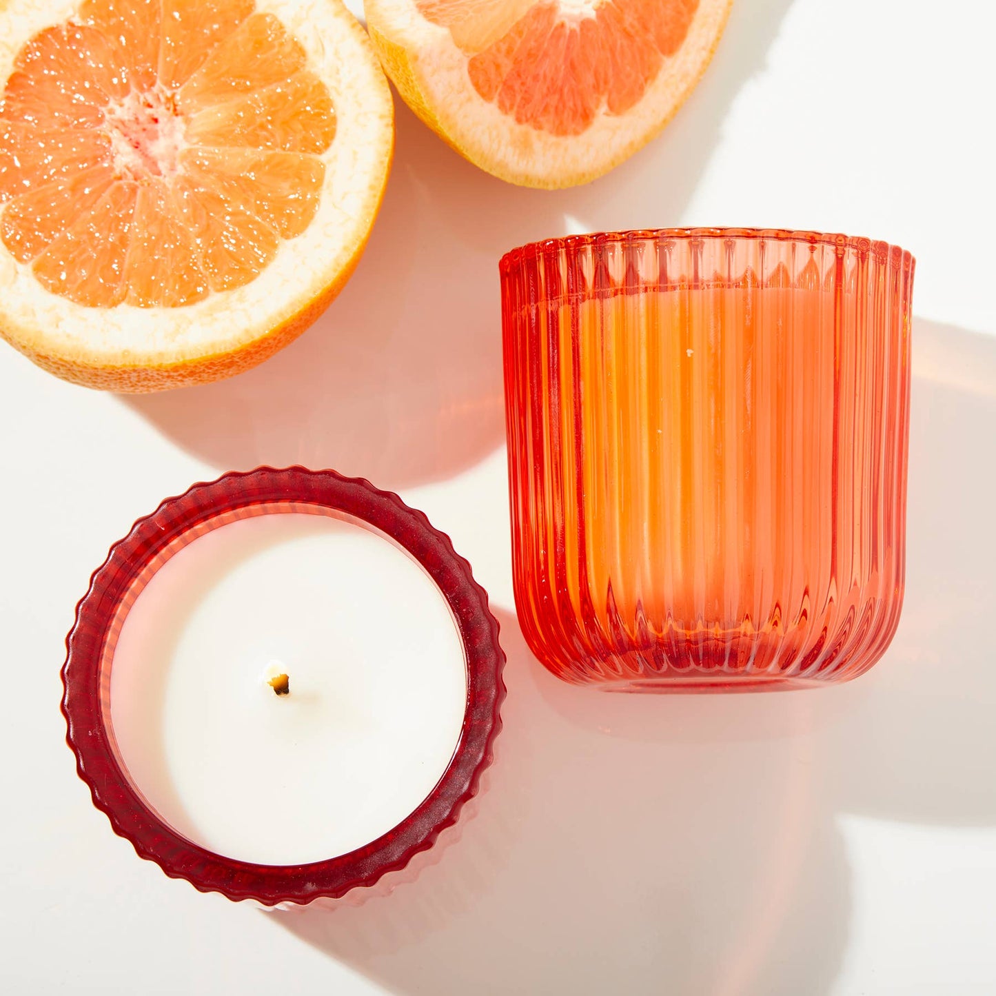Hillhouse Naturals/Field+Fleur - Grapefruit Pomelo 1 Wick Colored Glass Candle 8oz Ctn.6