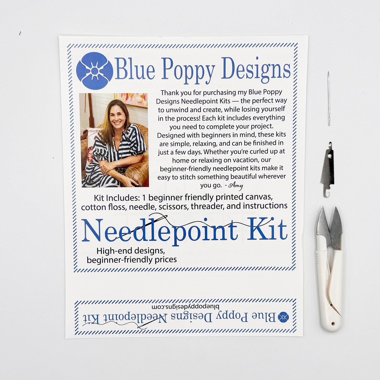 Blue Poppy Designs - Crack Dot Bam Needlepoint Kit (Mahjong)
