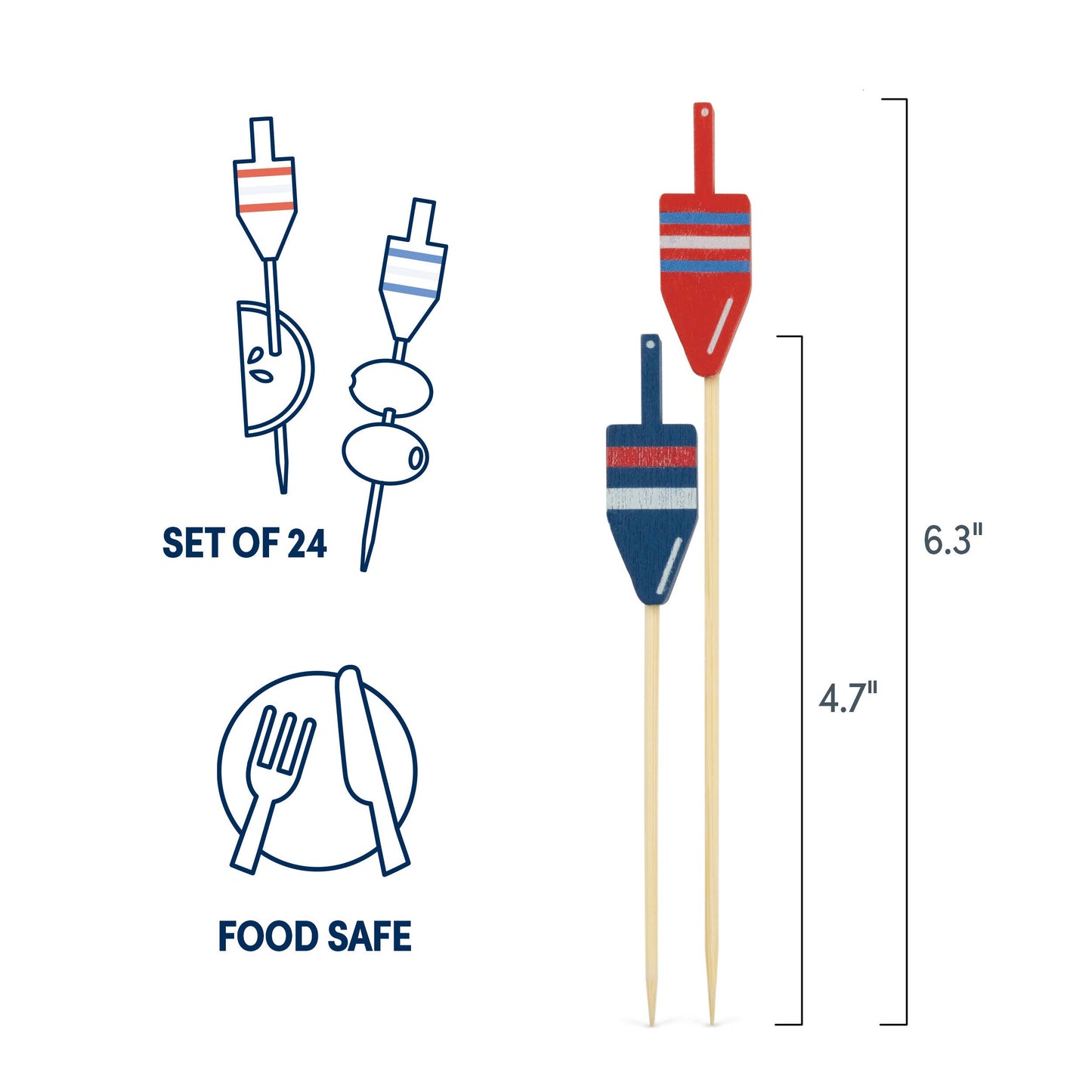 Fred & Friends - BAR BUOYS - Cocktail Picks - Set of 24
