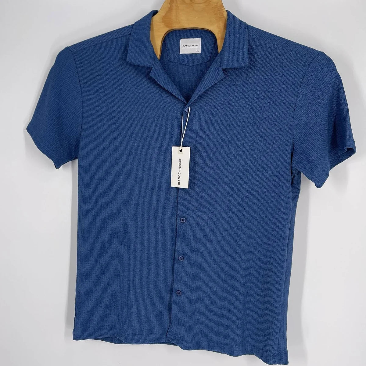 Blanco- Men's S/S Camp Shirt- Denim Blue