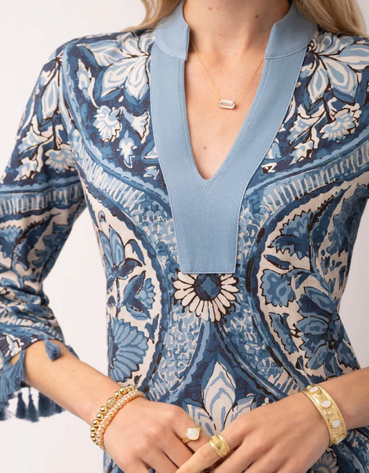 Spartina - Breana Midi Dress - Japonica Cartouche Blue