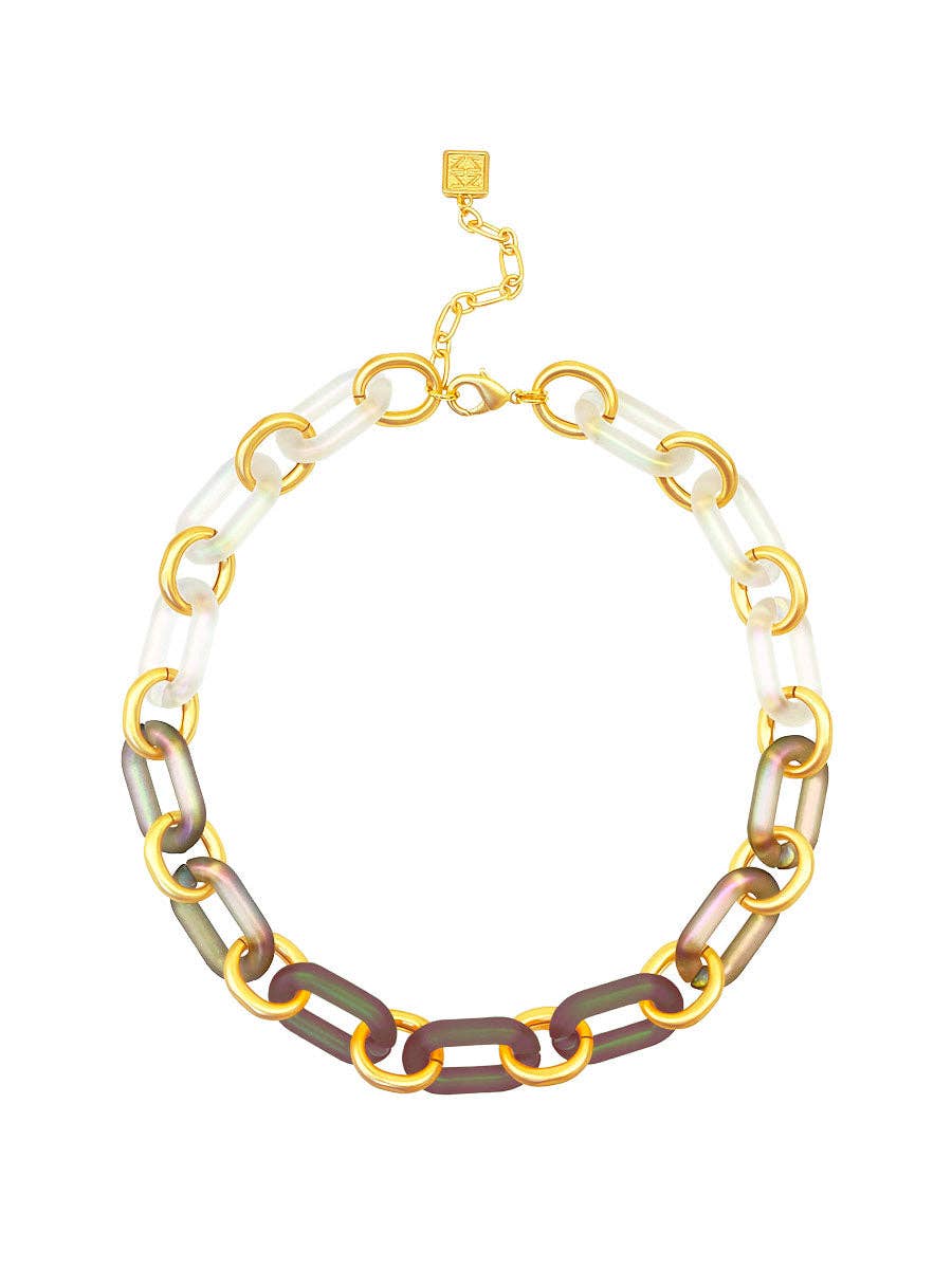 ZENZII Jewelry - Multi-Color Resin Oval Links Collar Necklace
