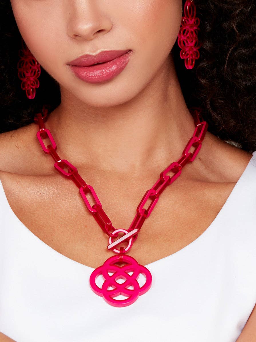 ZENZII Jewelry - Resin Quatrefoil Link Collar Necklace