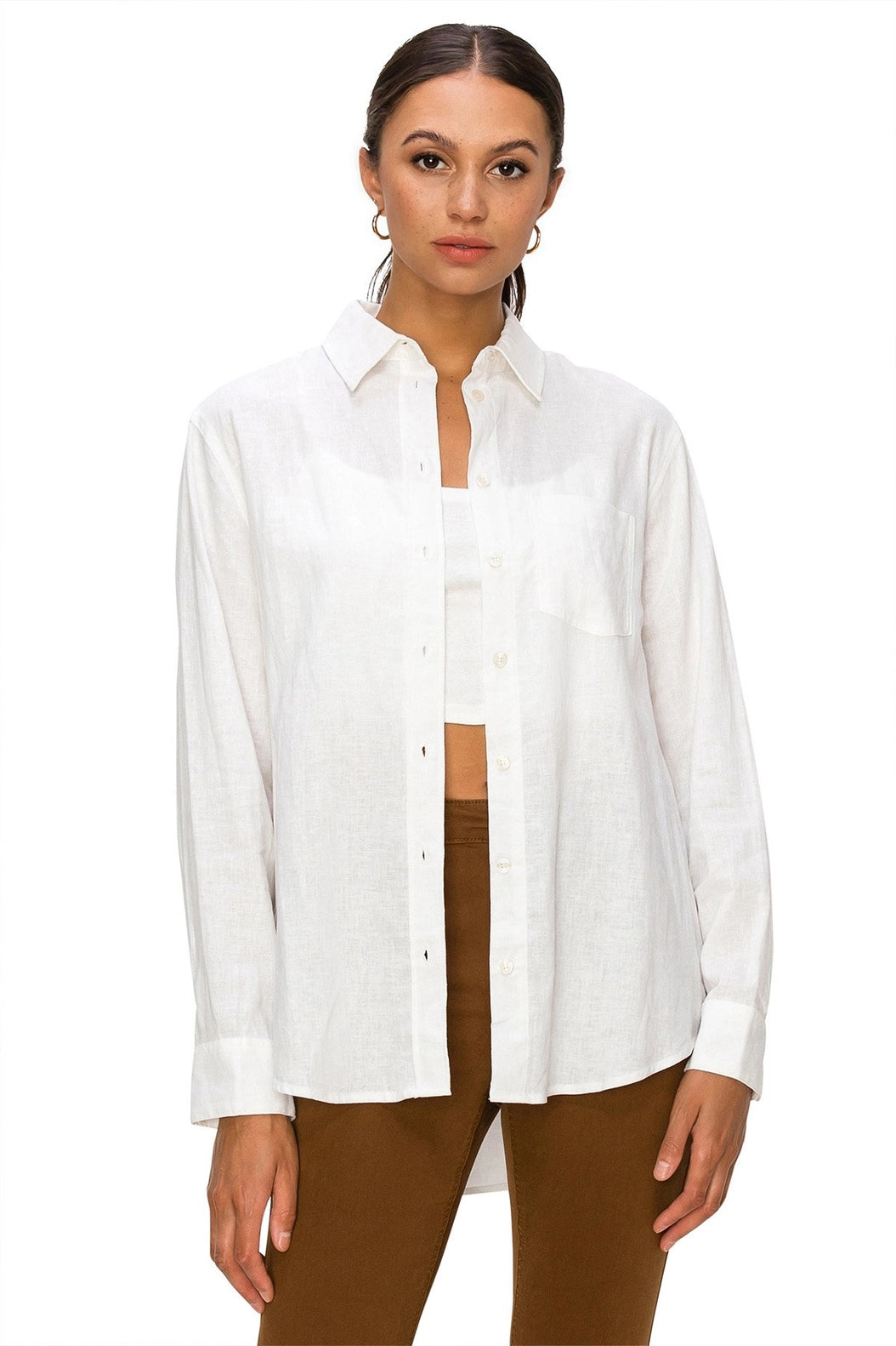 Cali 1850- Relaxed Fit Linen Button Down Shirt