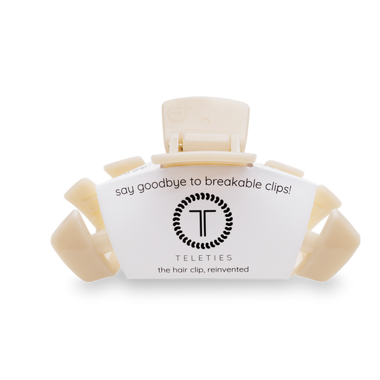 TELETIES - Classic Hair Clip | Large | Almond Beige