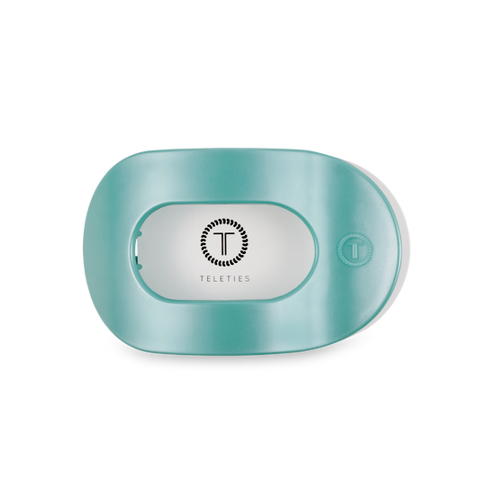 TELETIES - Round Flat Hair Clip | Medium | Totally Turquoise