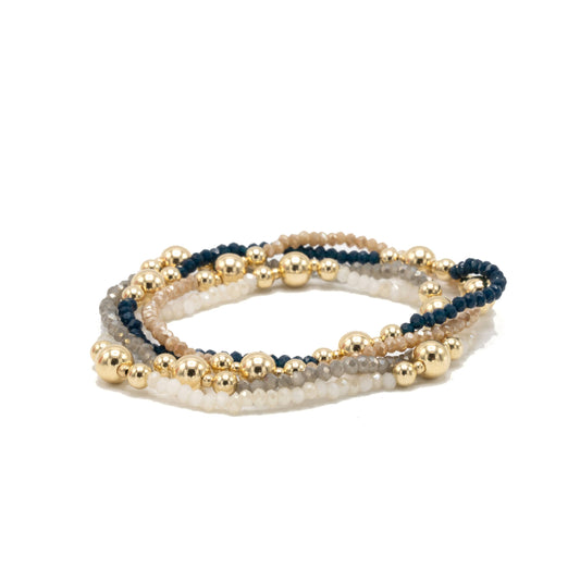 erin gray - The Nantucket Shimmer Champagne & 14k Gold- Filled Beaded Bracelet