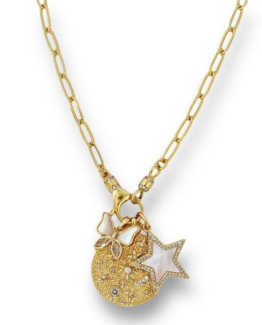 Shiver + Duke - Gold Medium Paperclip Chain - Interchangeable Charms