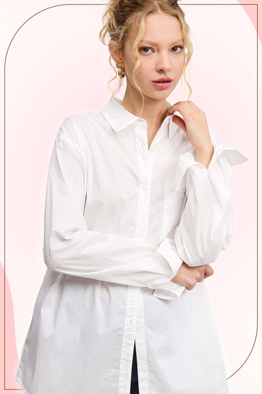 La Miel - SRT7809-Classic Collared Button Down Poplin Shirts