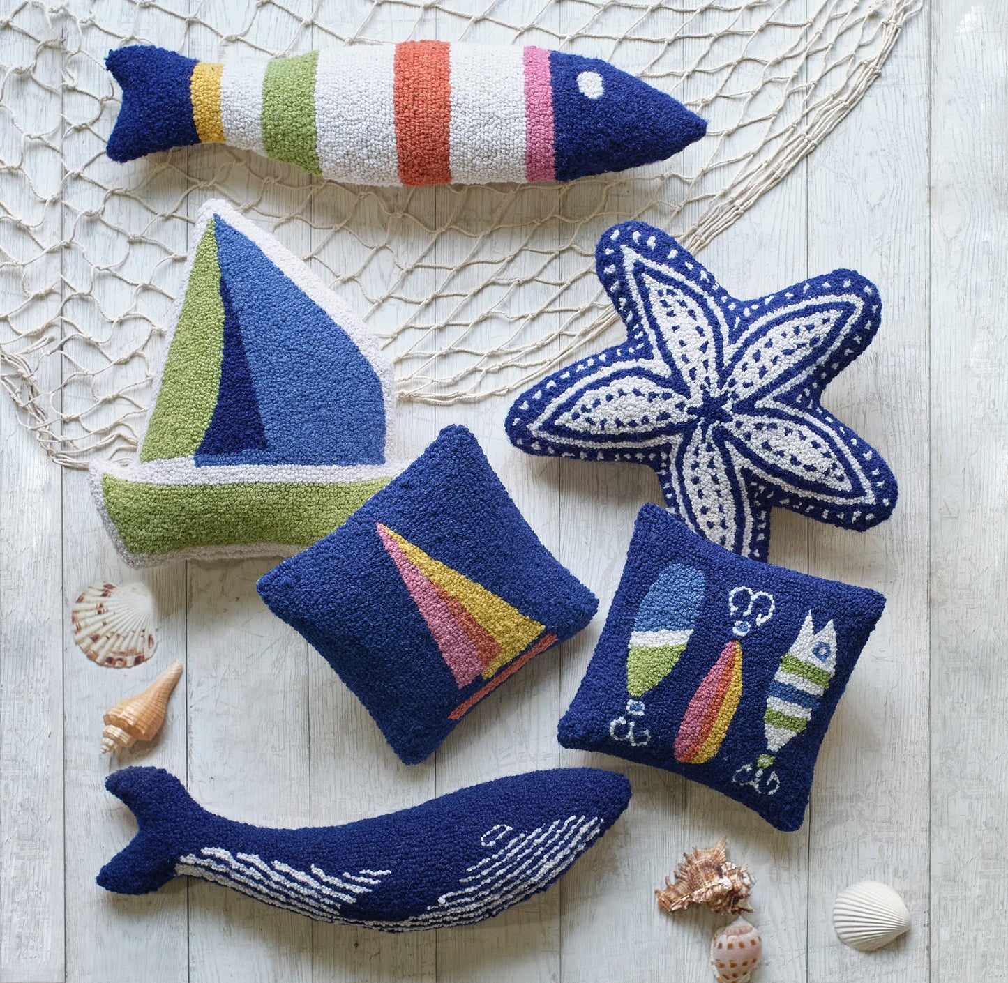 Peking Handicraft- Shaped Starfish Hook Pillow-Navy