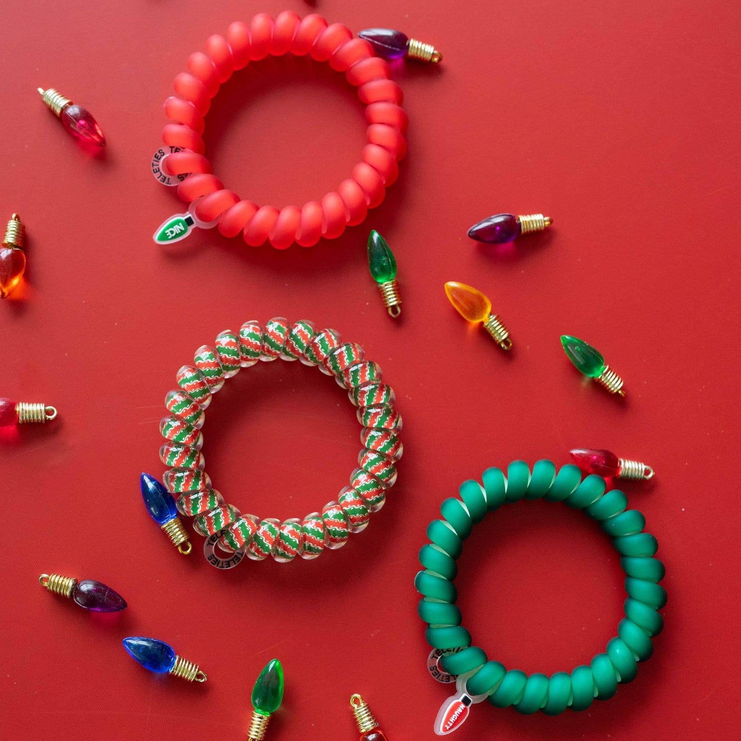 TELETIES - Spiral Hair Coils | Large | Naughty or Nice Hair Ties