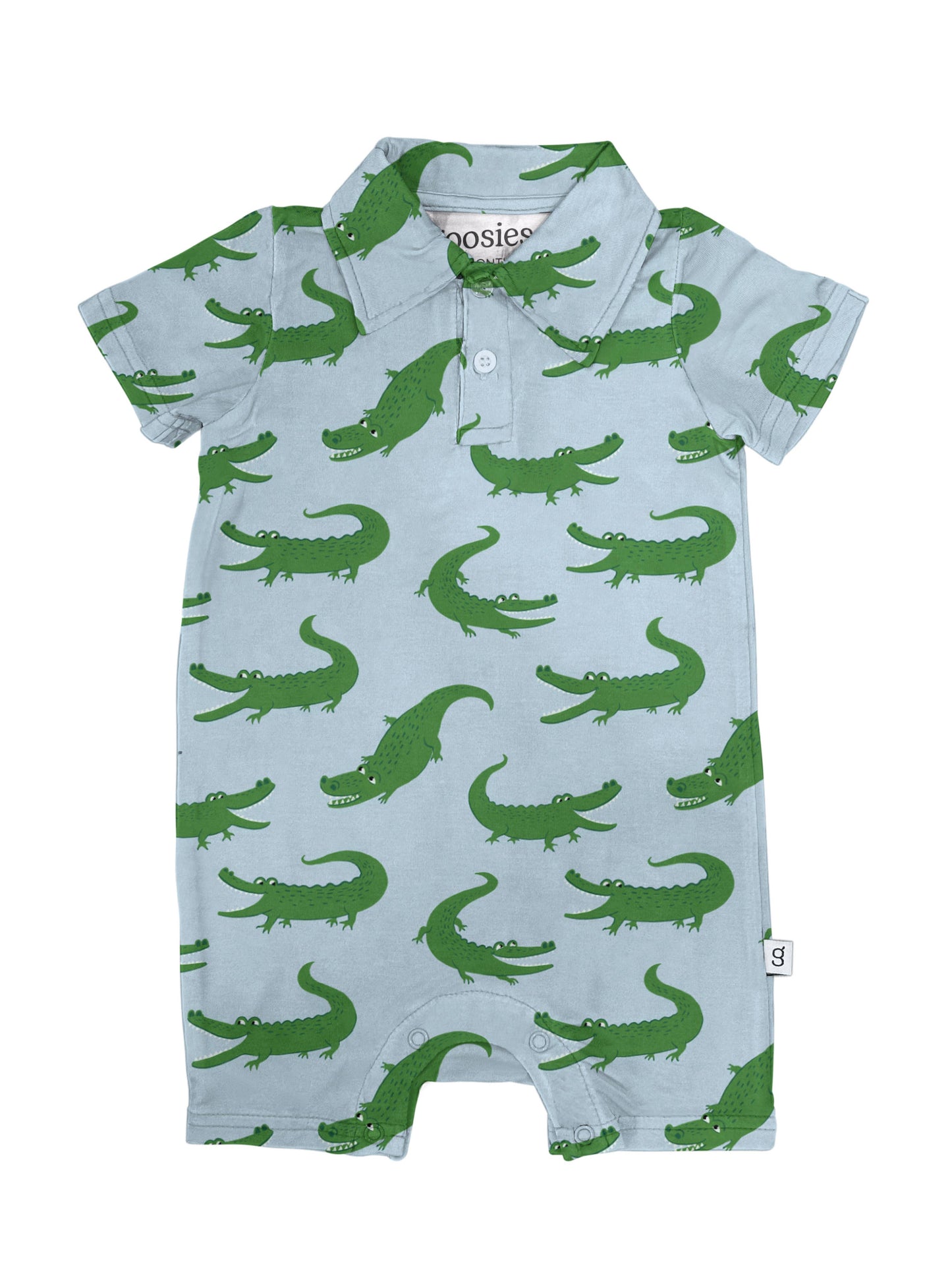 Goosies - Blue Alligators - SS Polo Romper