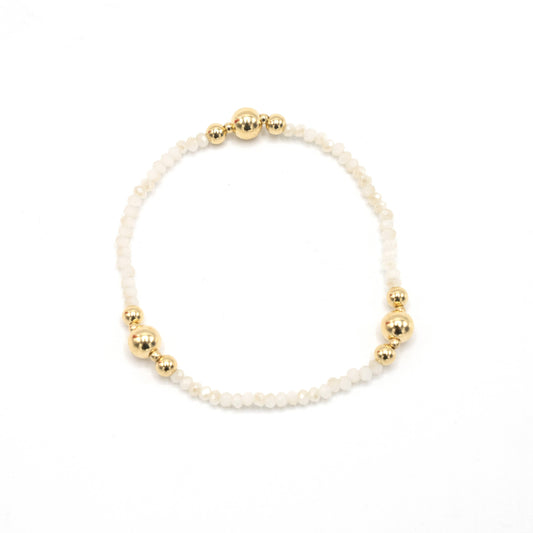 erin gray - The Nantucket Shimmer Winter White & 14k Gold- Filled Beaded Bracelet