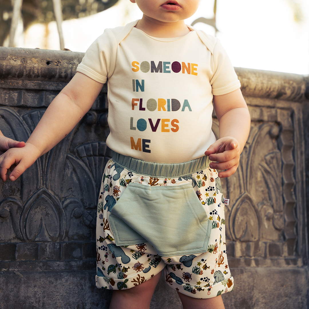 Emerson and Friends - Someone in FL Loves Me Florida Baby Gift Cotton Onesie