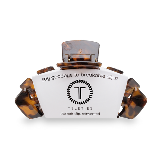 TELETIES - Classic Hair Clip | Large | Tortoise