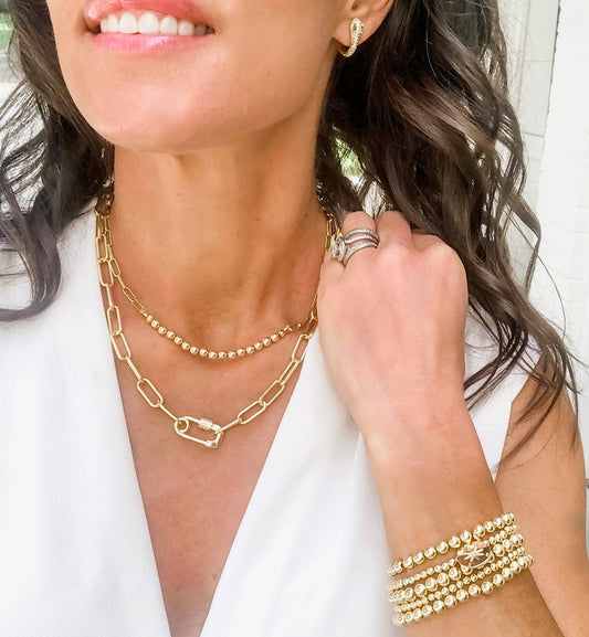 Shiver + Duke - Gold Filled Ball Layering Necklace