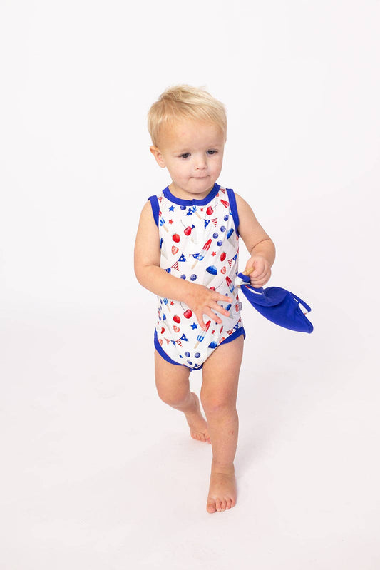 Southern Slumber - The Fourth Infant Bamboo Henley Onesie with Snaps