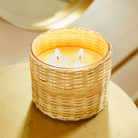 Hillhouse Naturals/Field+Fleur - Peony Blush 3 Wick Handwoven Candle 21oz Ctn.4