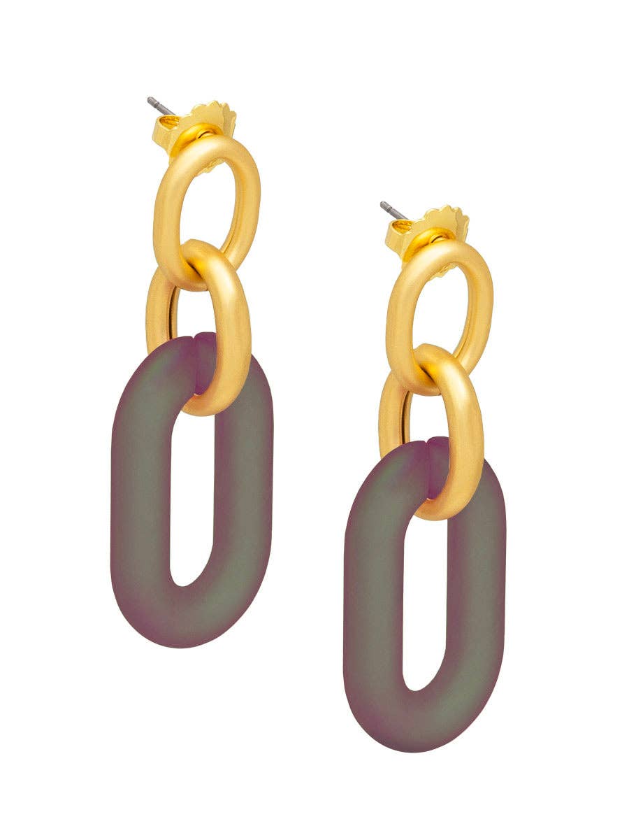 ZENZII Jewelry - Resin Oval Link Drop Earring