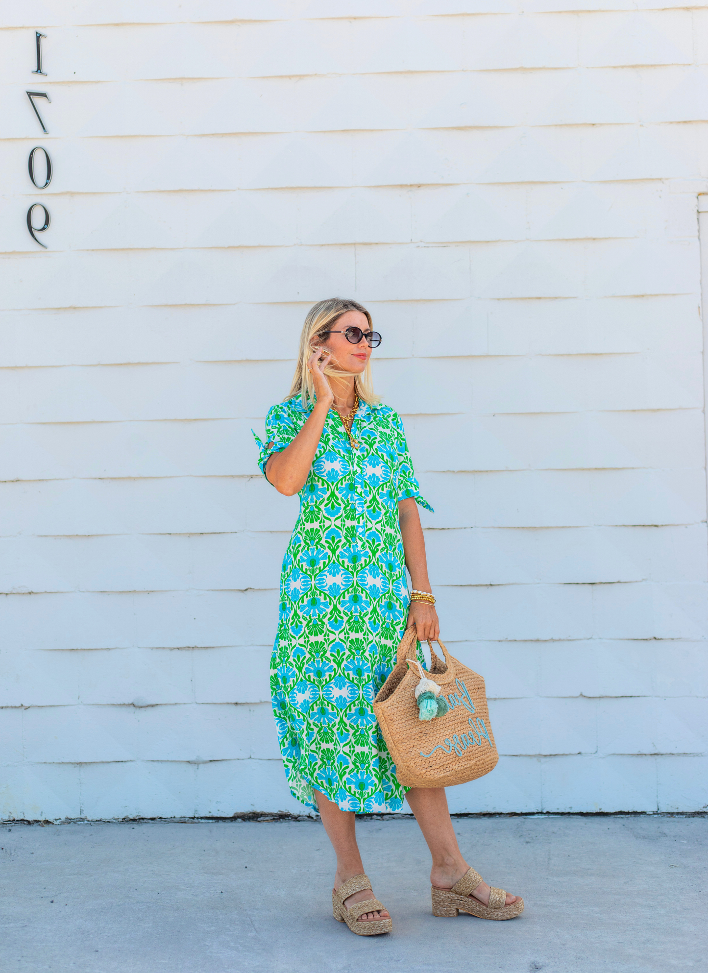 La Mer Luxe - S/S Hailey Midi with Relaxed Fit and Button Front Summer
