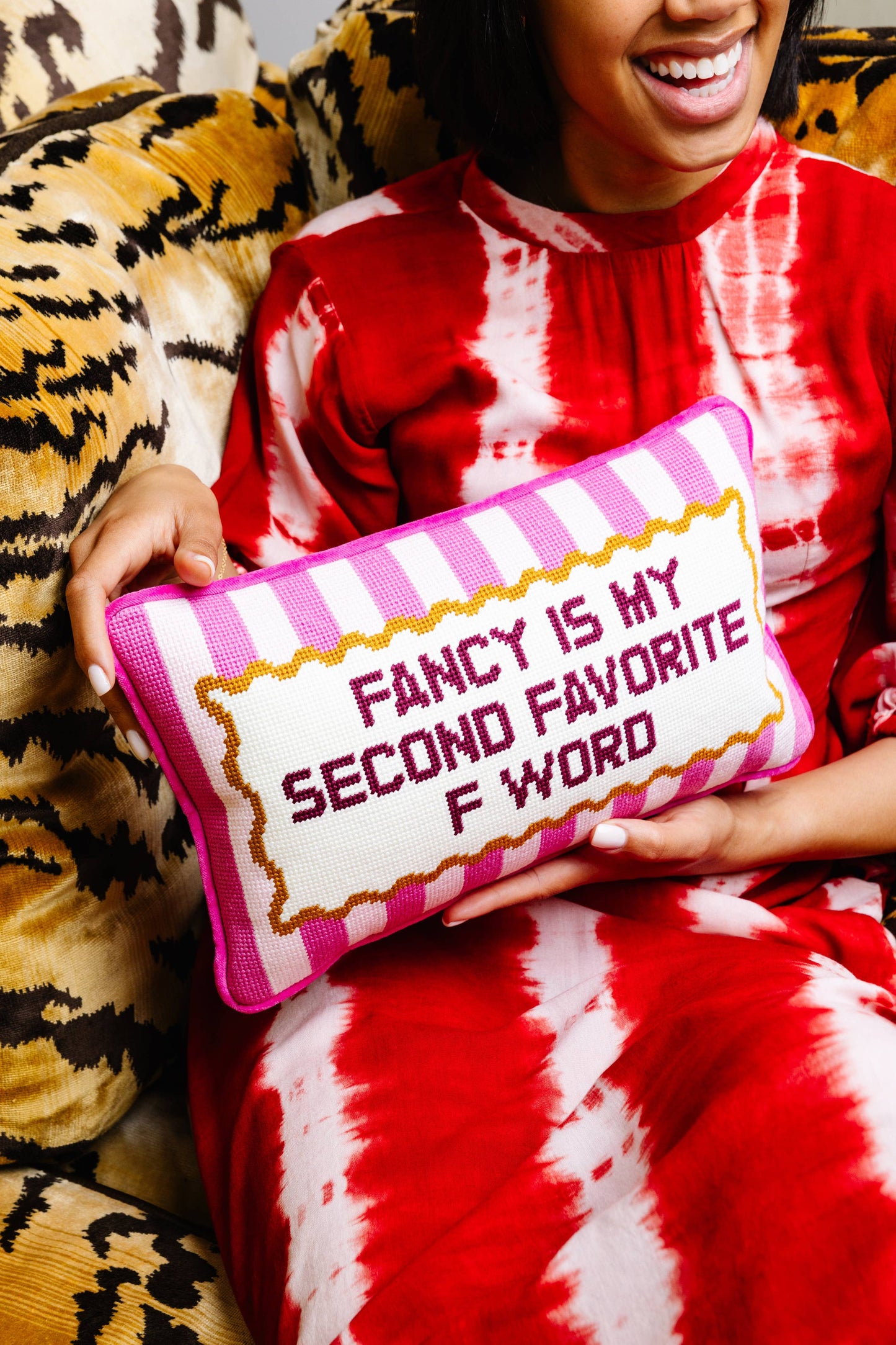 Fancy Is My Second Favorite F Word Needlepoint Pillow
