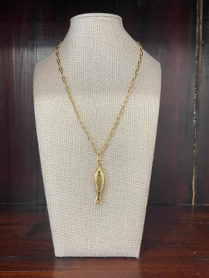Lisi Lerch- Fish Beach Necklace- Gold- Islamorada