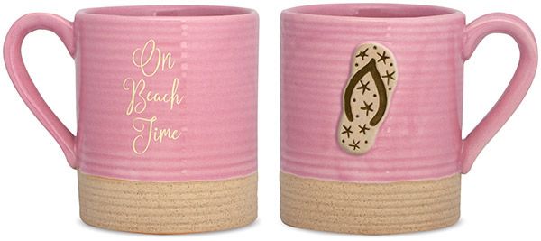 Sandy Mug Flip Flop on Beach Time personalized with Islamorada