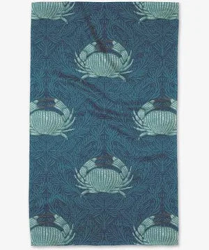 Geometry Tea Towel- Blue Crab