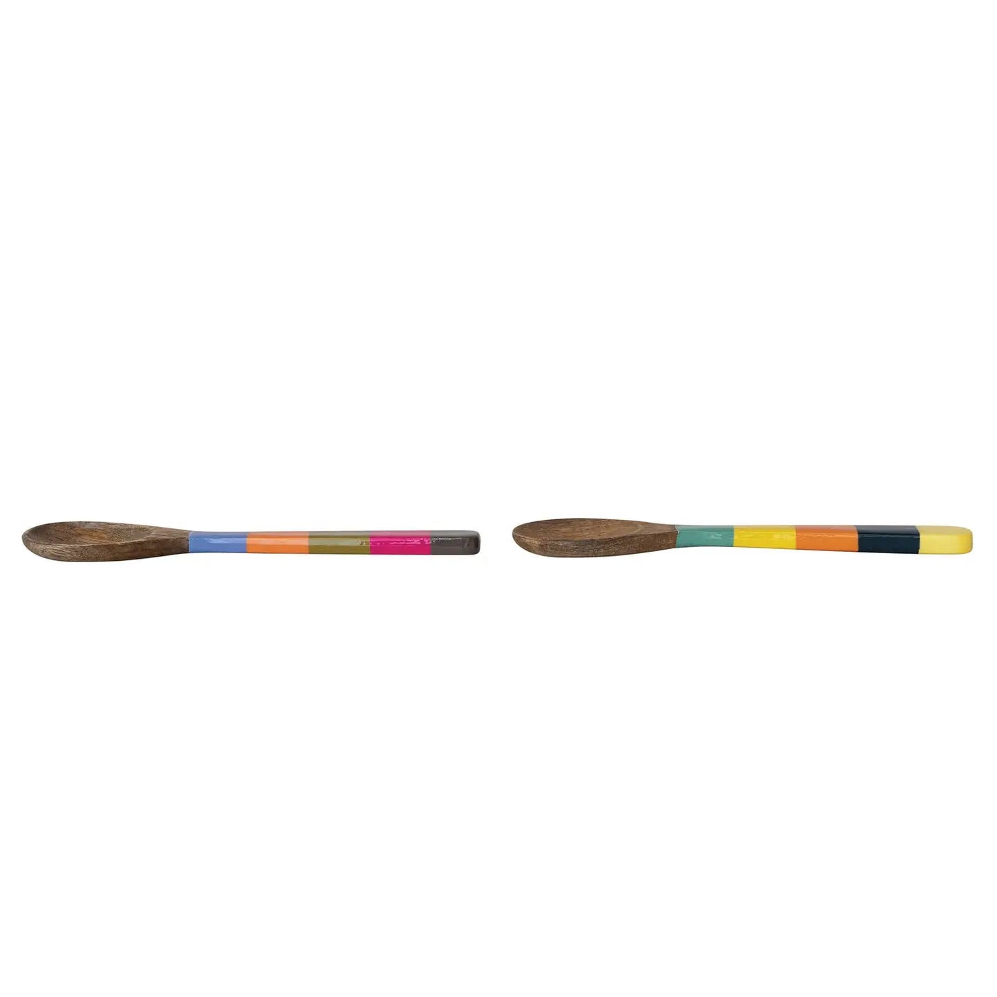 Hazel Mazel- Enameled Mango Wood Spoon with Striped Handle