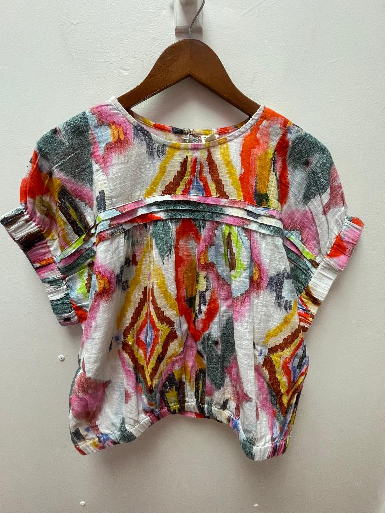 Ivy Jane- Elastic Waist Popover Top- Multi color