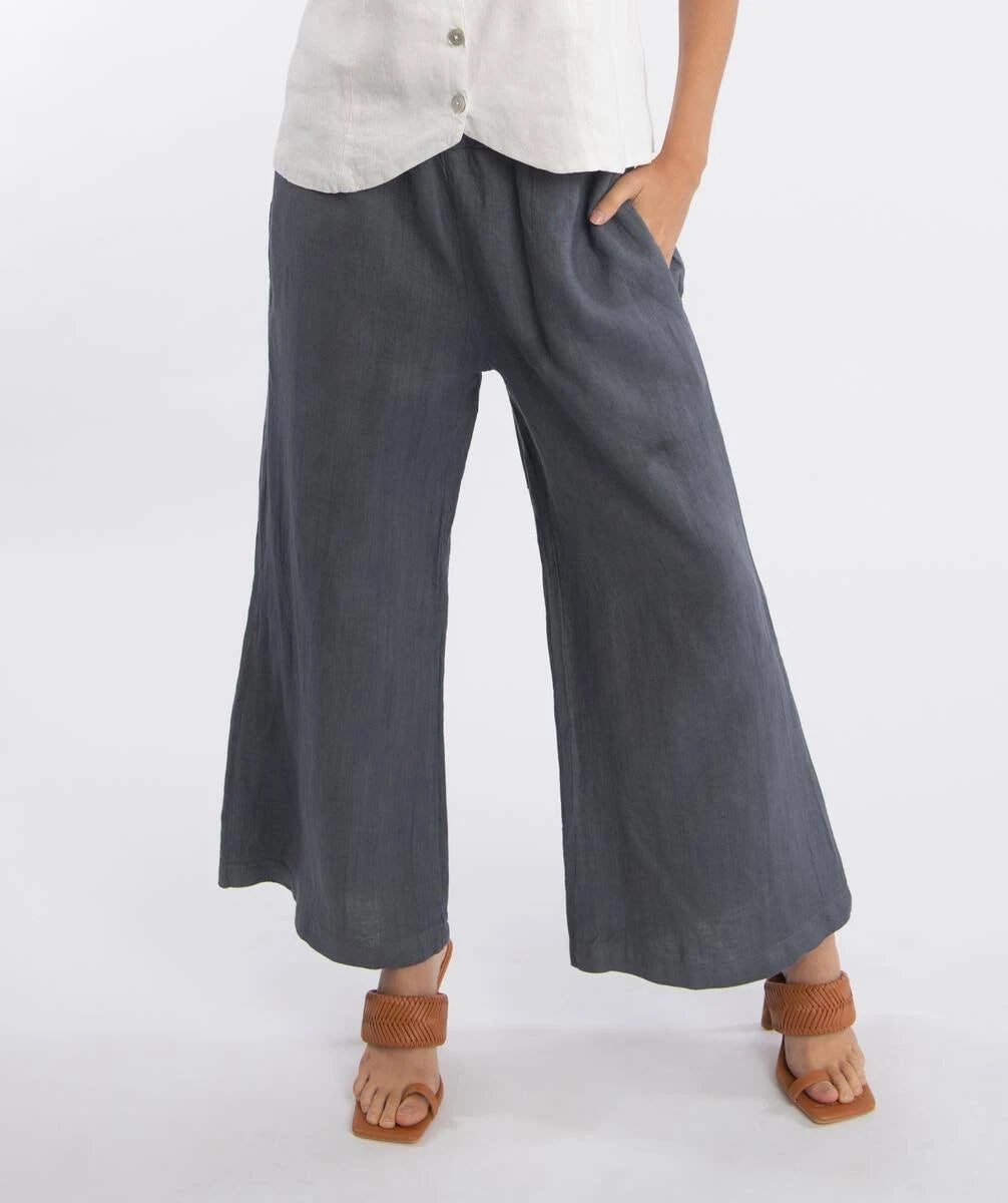 Luna Luz - Wide Leg Linen Ankle Pant
