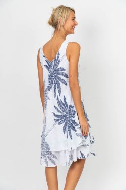 Look Mode- Palm Leaf Sleeveless Dress
