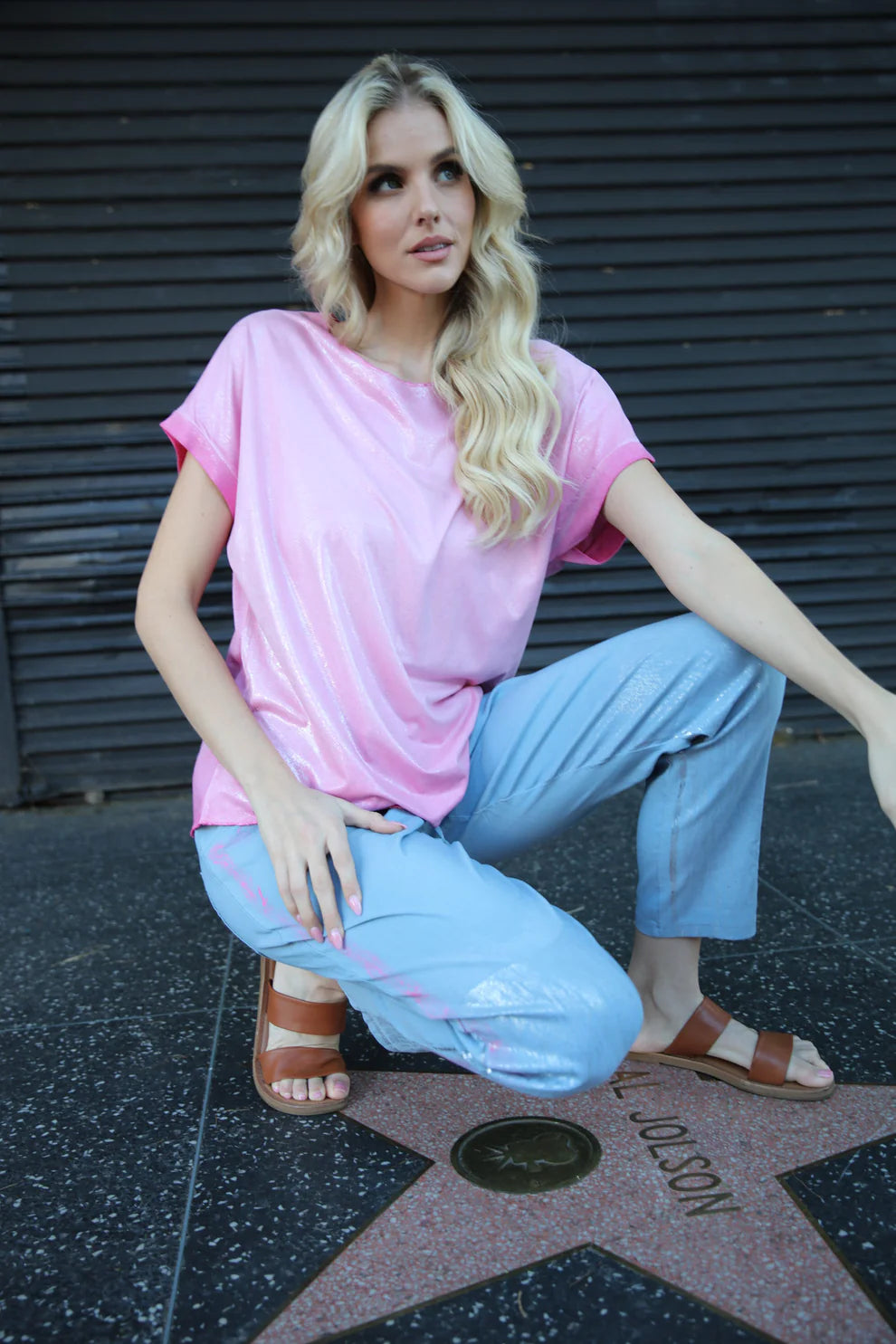 Urban Mangoz - Short Sleeve Shinny Top