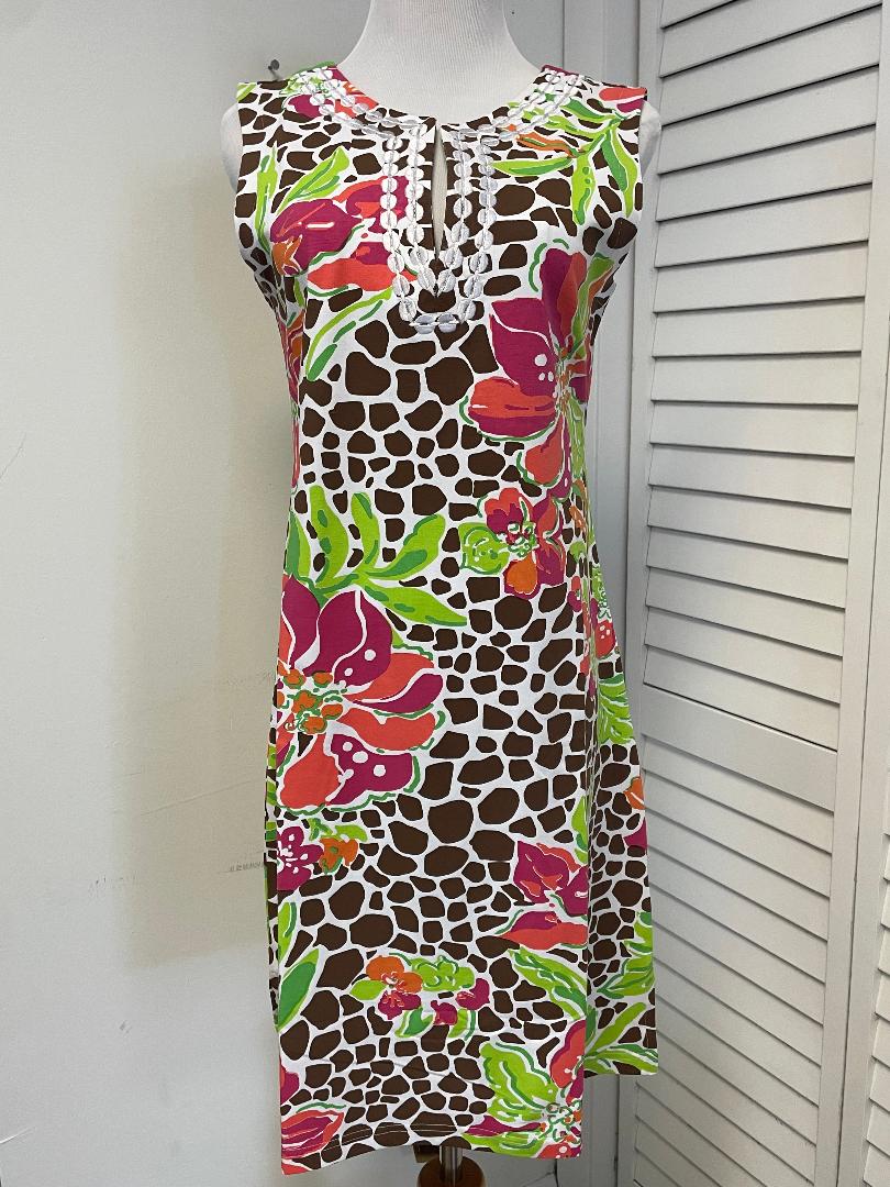 Tabi - Nora Dress - Giraffe Print with Flowers