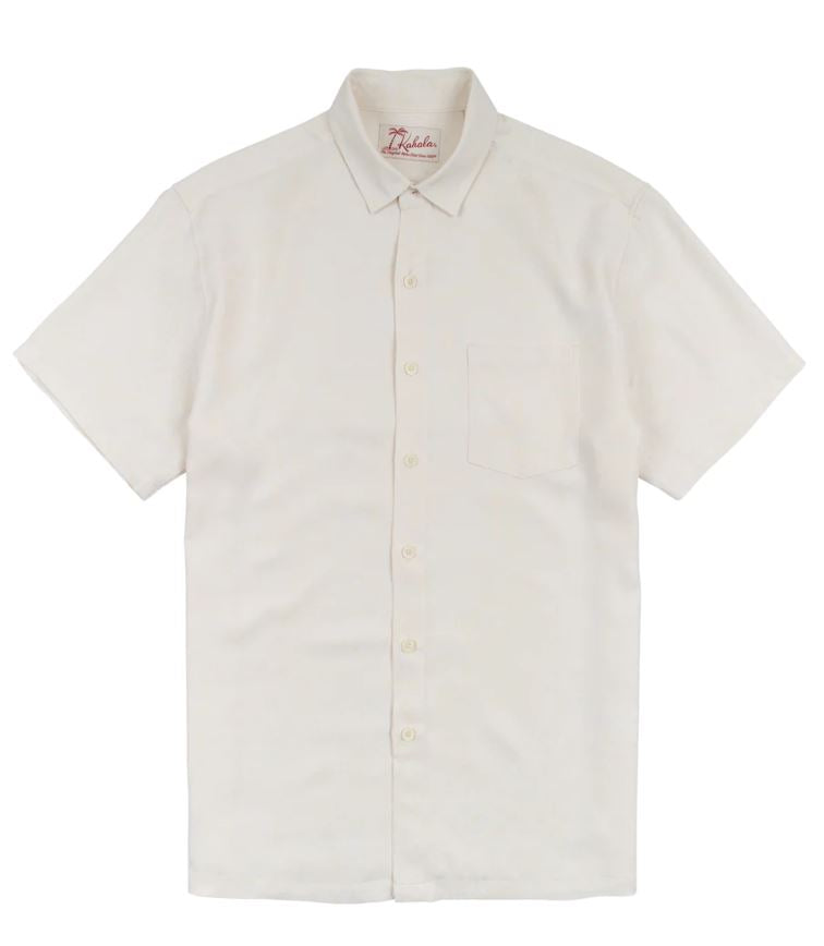 Men's Short-Sleeve Button Up Apana Shirt - Off White