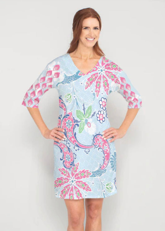 Whimsy Rose 3/4 Sleeve Dress - Tropic Island