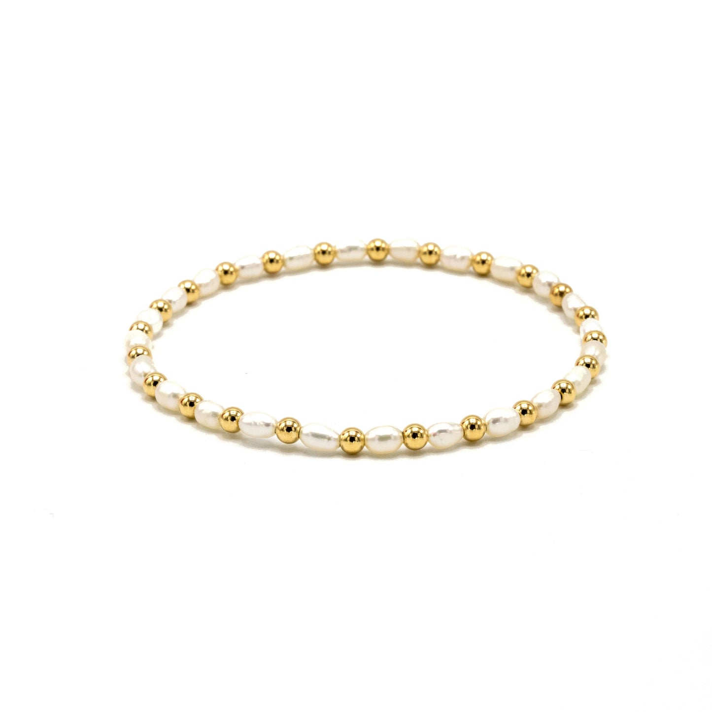 erin gray - 3mm Montauk 14k Gold and Pearl Waterproof Bracelet