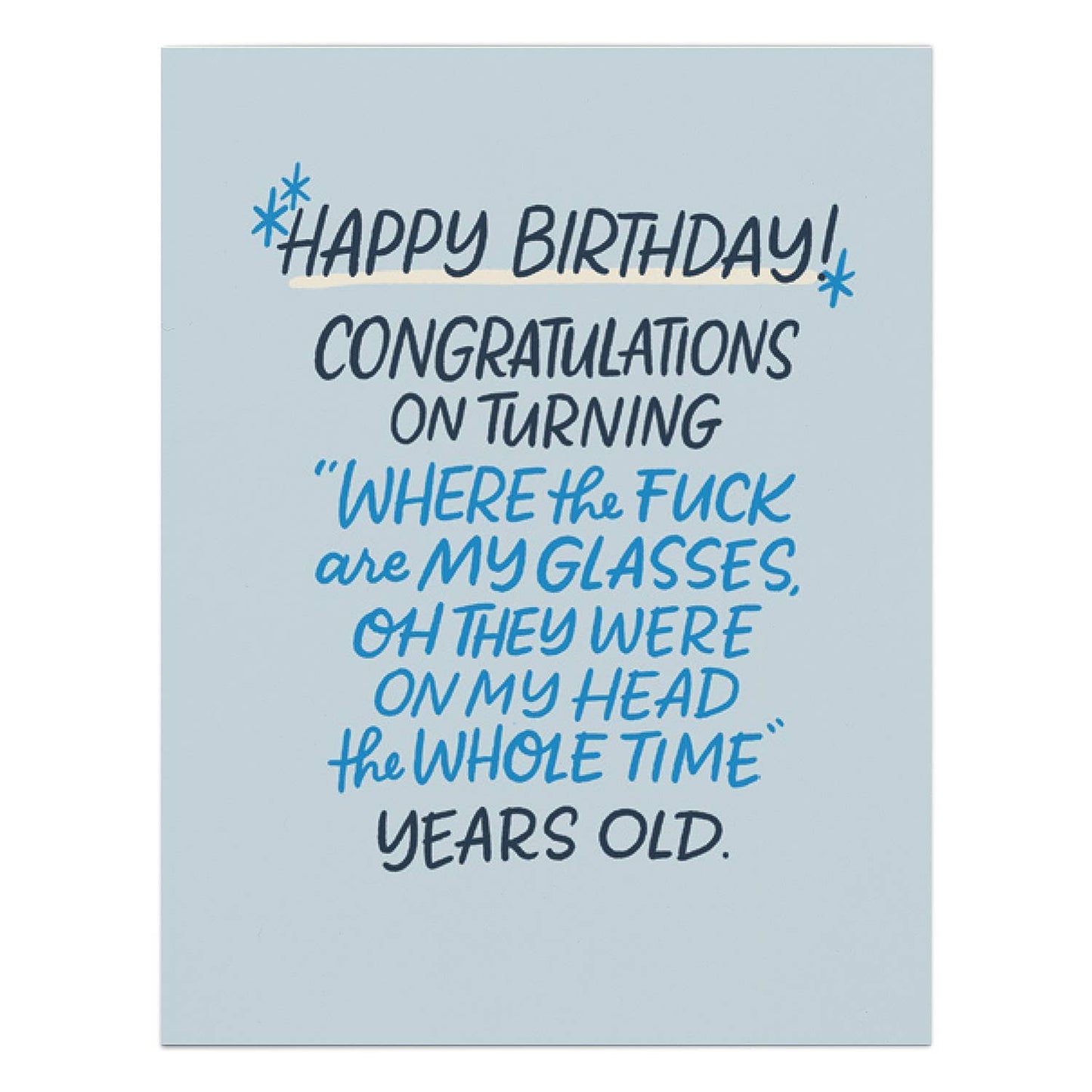 Hachette Book Group - Where Are My Glasses Years Old Birthday Card