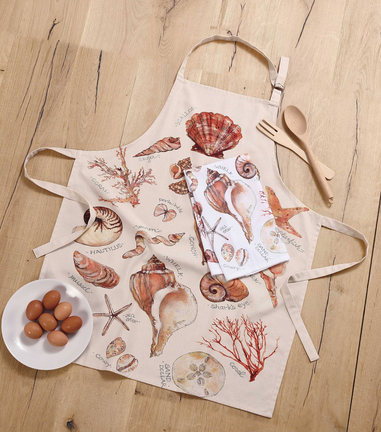Peking Handicraft- SEASHELLS PRINTED APRON