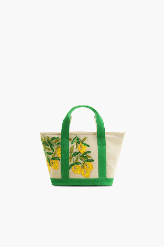 America & Beyond - Sicilian Lemon Hand-Beaded Small Boat Tote