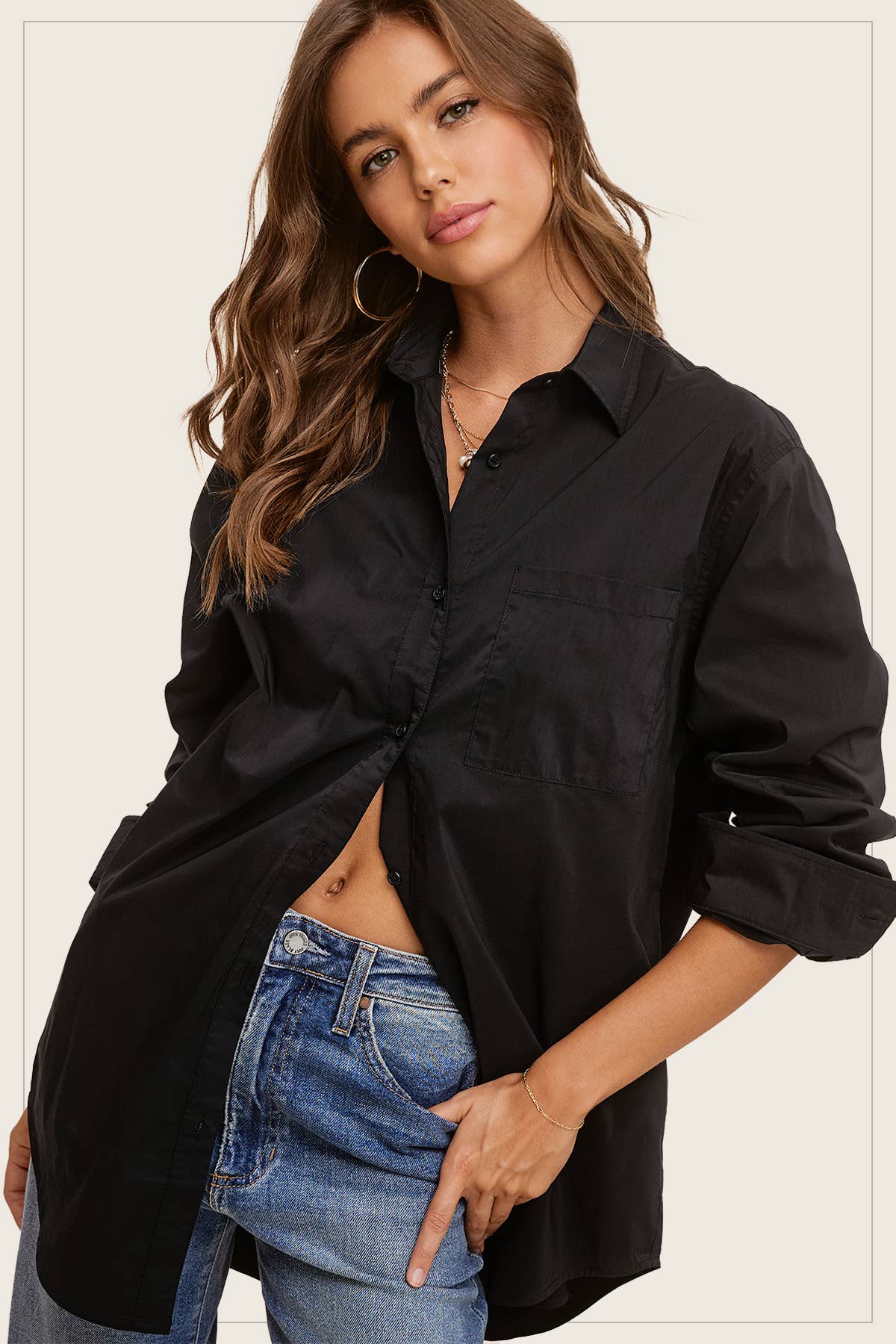 La Miel - SRT7809-Classic Collared Button Down Poplin Shirts