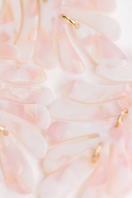 St Armands Designs of Sarasota - Pink Petite Palm Statement Drop Earrings
