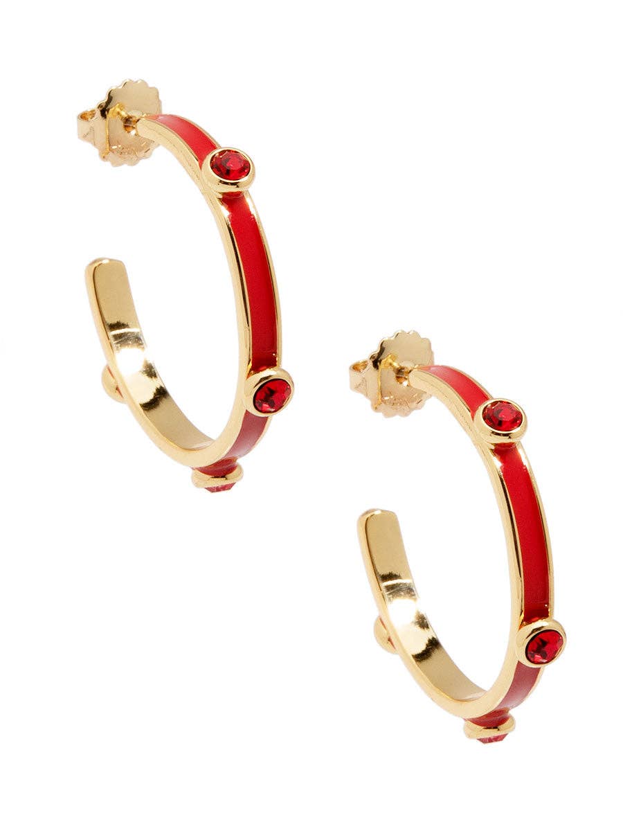 ZENZII Jewelry - Enamel Hoop Earring with Crystals