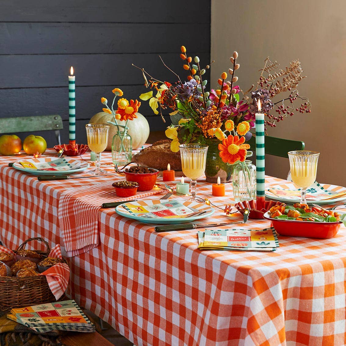 Talking Tables USA - Home, Party, Games and Seasonal Decor - Green Stripe Dinner Candles - Display | Everyday Decor |