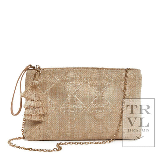 TRVL Design - Luxe Bali Straw - Island Clutch - Cane Sand *On Special
